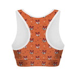 Cute Fox Pattern Print Women's Sports Bra