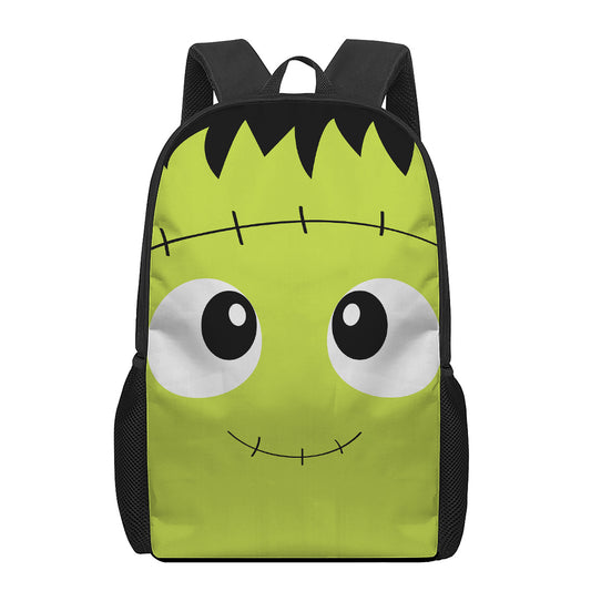 Cute Frankenstein Face Print 17 Inch Backpack