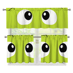 Cute Frankenstein Face Print 3 Piece Kitchen Curtains