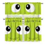 Cute Frankenstein Face Print 3 Piece Kitchen Curtains