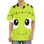 Cute Frankenstein Face Print Aloha Shirt