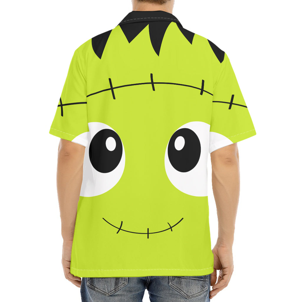 Cute Frankenstein Face Print Aloha Shirt