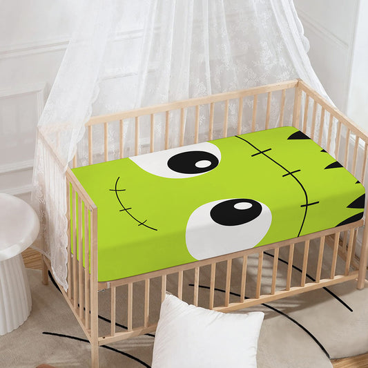Cute Frankenstein Face Print Baby Crib Sheet