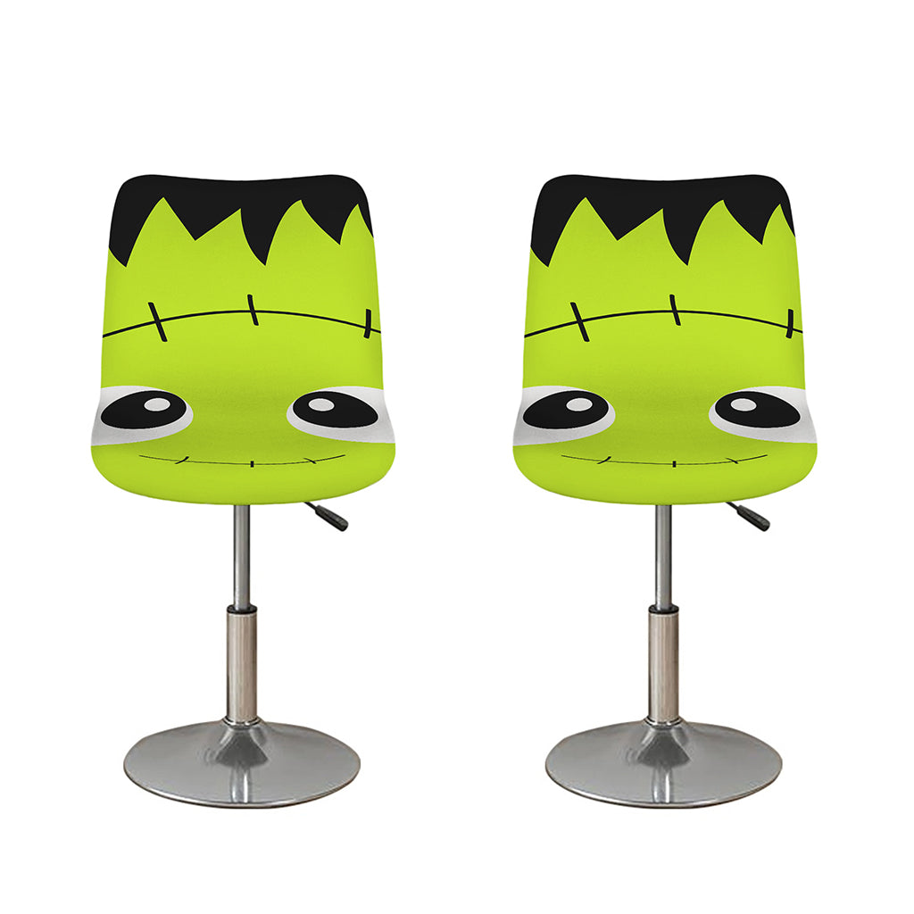 Cute Frankenstein Face Print Bar Stool Covers