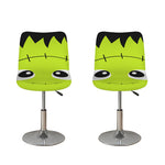 Cute Frankenstein Face Print Bar Stool Covers