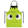 Cute Frankenstein Face Print Bib Apron With Pocket