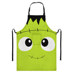 Cute Frankenstein Face Print Bib Apron With Pocket