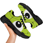 Cute Frankenstein Face Print Black Chunky Shoes