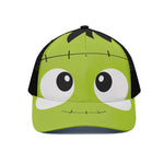 Cute Frankenstein Face Print Black Mesh Trucker Cap