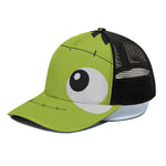 Cute Frankenstein Face Print Black Mesh Trucker Cap