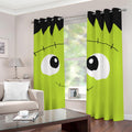 Cute Frankenstein Face Print Dimout Grommet Curtains