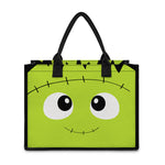 Cute Frankenstein Face Print Canvas Tote Bag