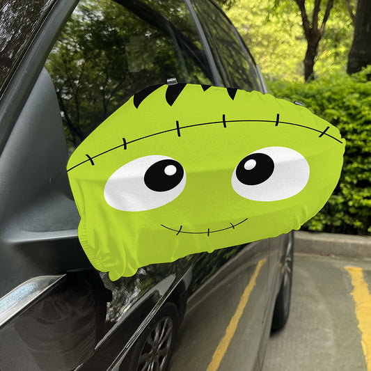 Cute Frankenstein Face Print Car Side Mirror Covers