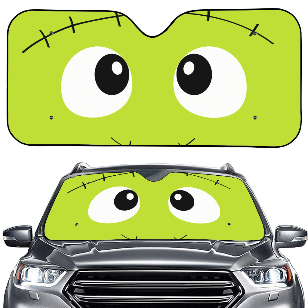 Cute Frankenstein Face Print Car Windshield Sun Shade