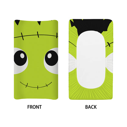 Cute Frankenstein Face Print Changing Pad Cover