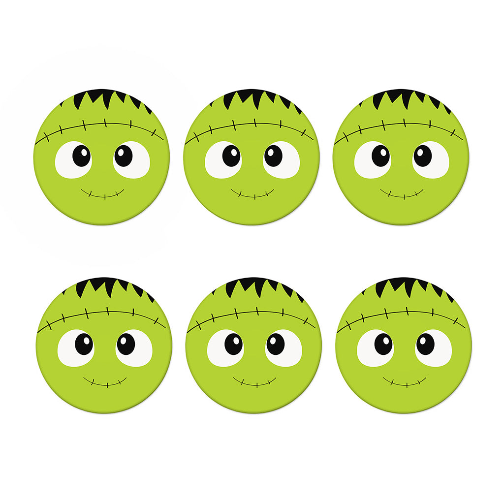 Cute Frankenstein Face Print Coaster Set