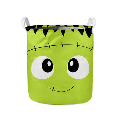 Cute Frankenstein Face Print Collapsible Laundry Basket