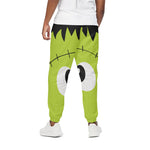 Cute Frankenstein Face Print Cotton Pants