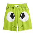 Cute Frankenstein Face Print Cotton Shorts