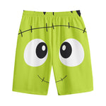 Cute Frankenstein Face Print Cotton Shorts