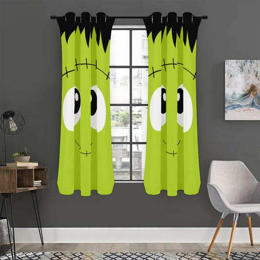 Cute Frankenstein Face Print Curtain