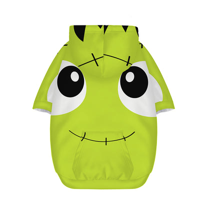 Cute Frankenstein Face Print Dog Zip Up Hoodie