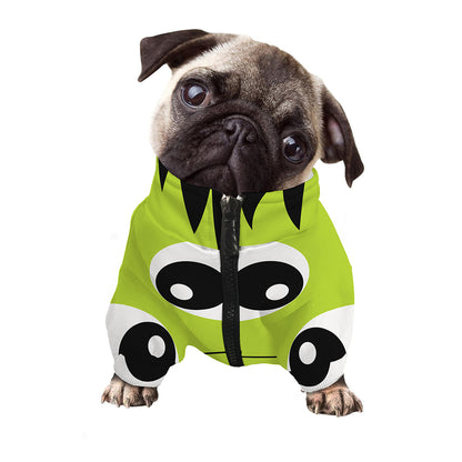 Cute Frankenstein Face Print Dog Zip Up Jacket