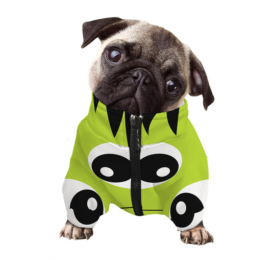 Cute Frankenstein Face Print Dog Zip Up Jacket