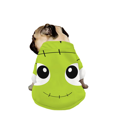 Cute Frankenstein Face Print Dog Zip Up Jacket