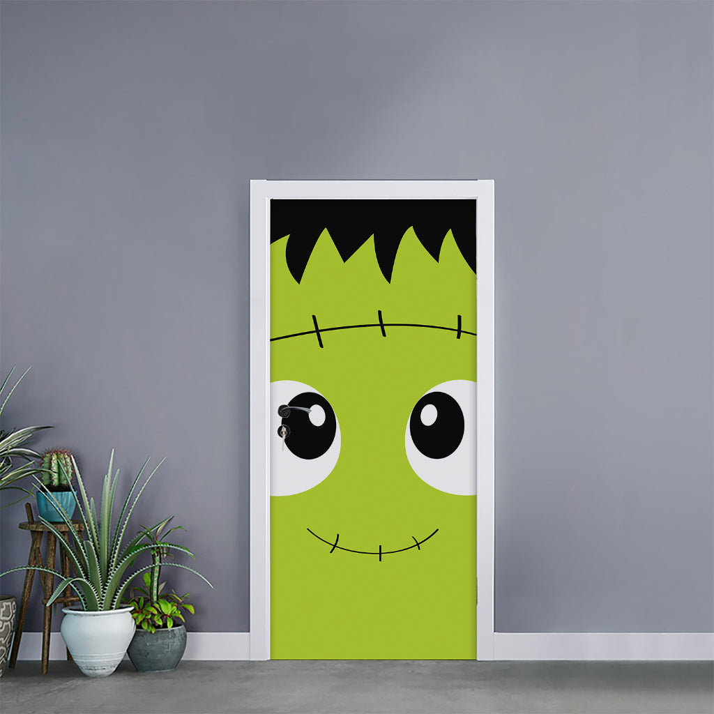 Cute Frankenstein Face Print Door Sticker