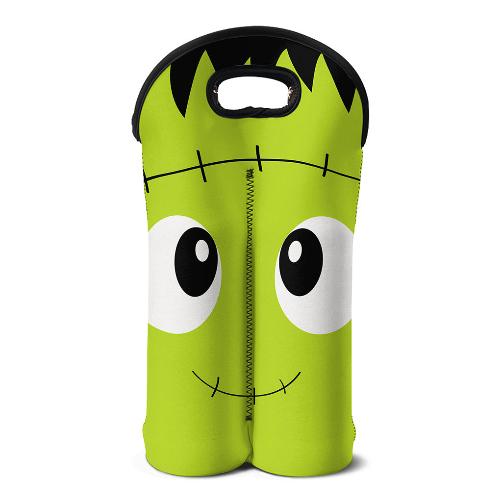 Cute Frankenstein Face Print Double Neoprene Wine Tote