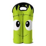 Cute Frankenstein Face Print Double Neoprene Wine Tote