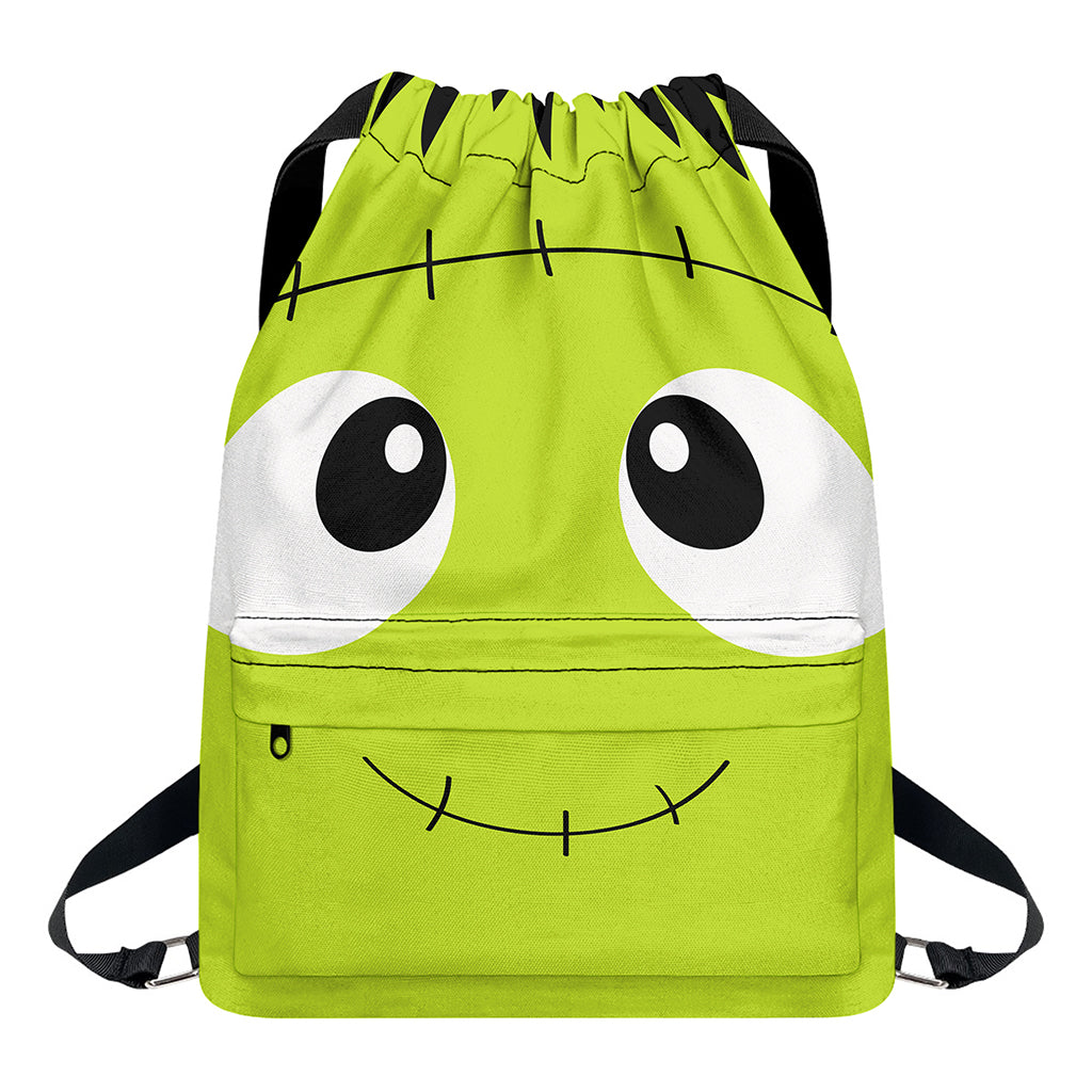Cute Frankenstein Face Print Drawstring Backpack