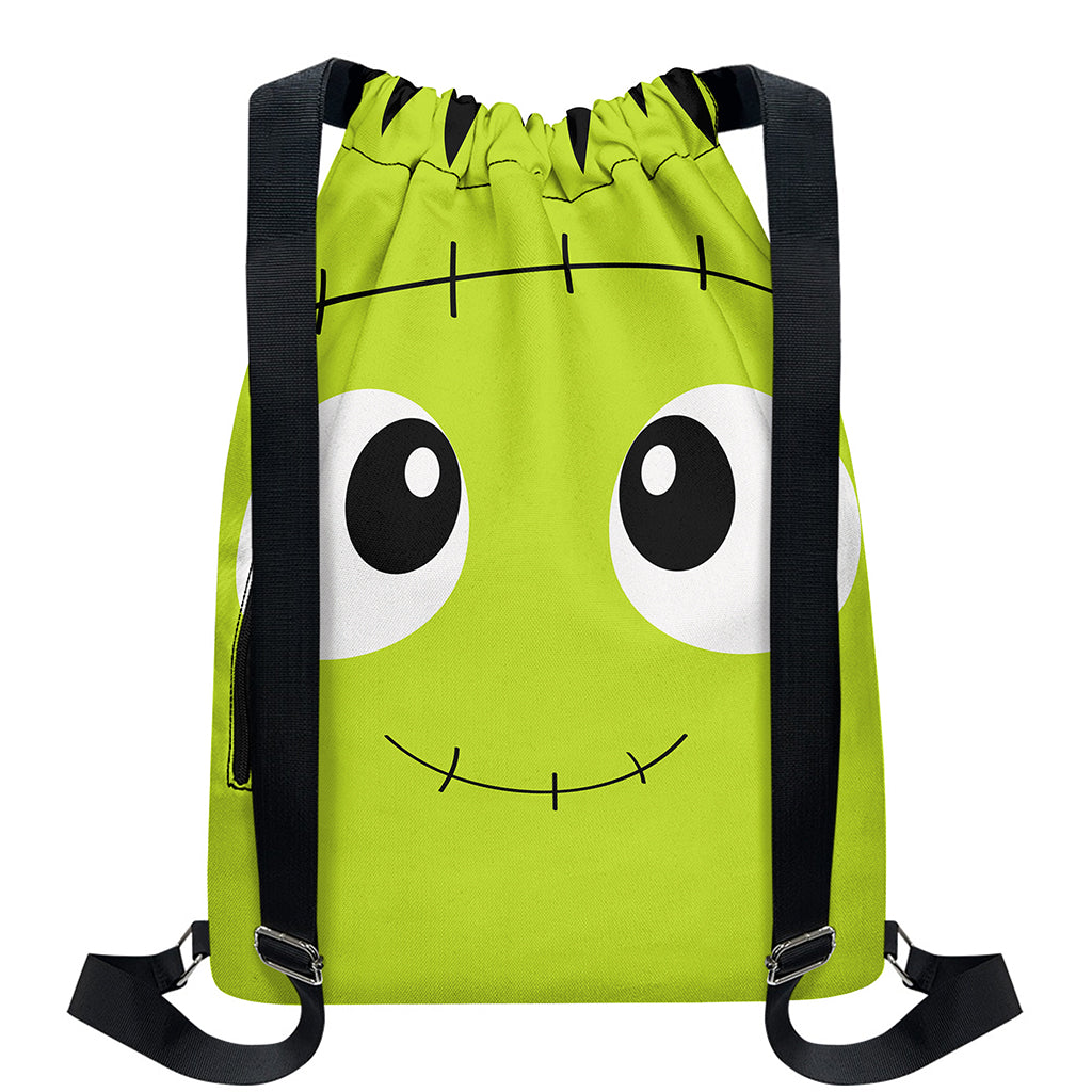 Cute Frankenstein Face Print Drawstring Backpack