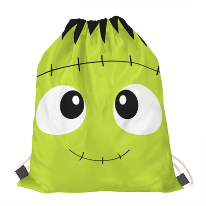 Cute Frankenstein Face Print Drawstring Bag