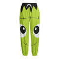 Cute Frankenstein Face Print Fleece Lined Knit Pants