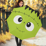Cute Frankenstein Face Print Foldable Umbrella