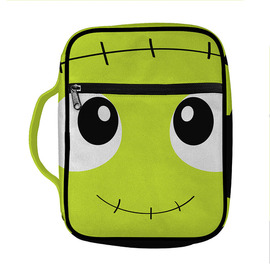 Cute Frankenstein Face Print Front Pocket Bible Bag