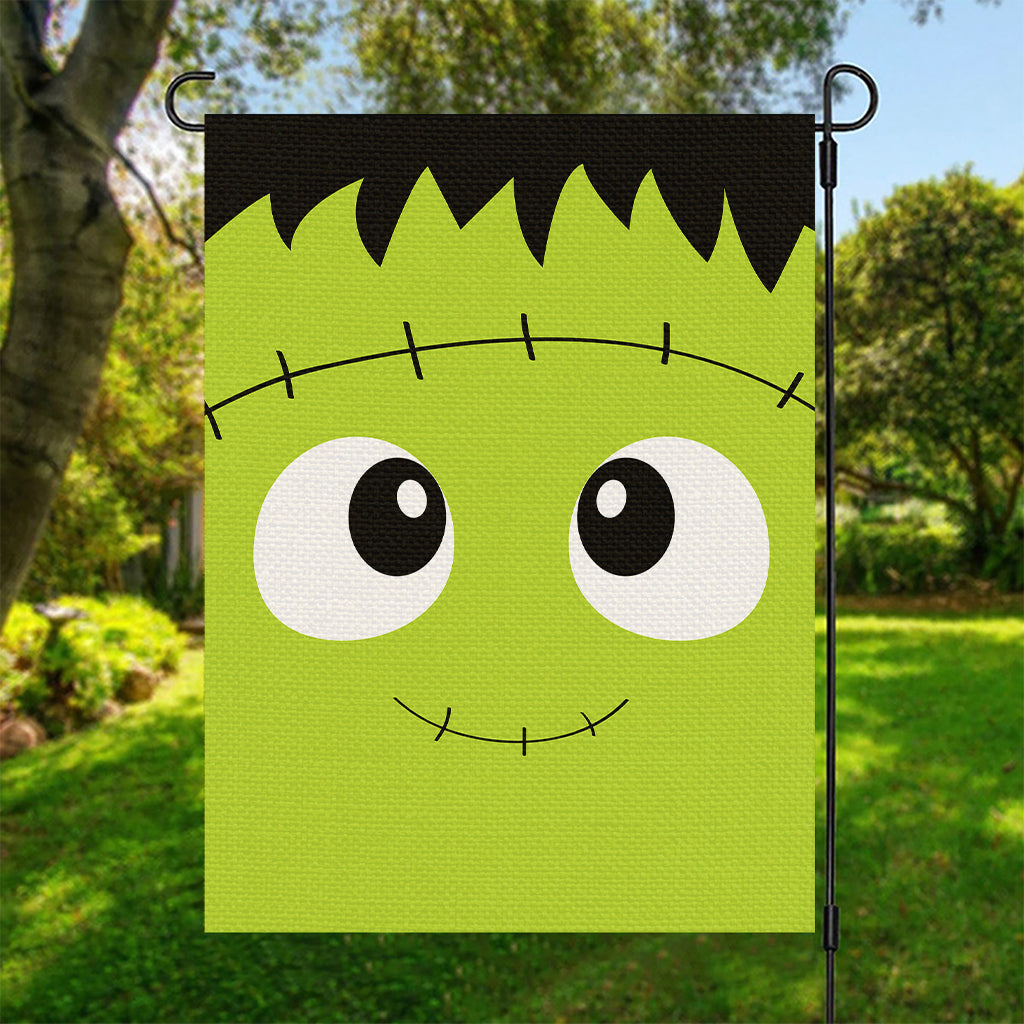 Cute Frankenstein Face Print Garden Flag