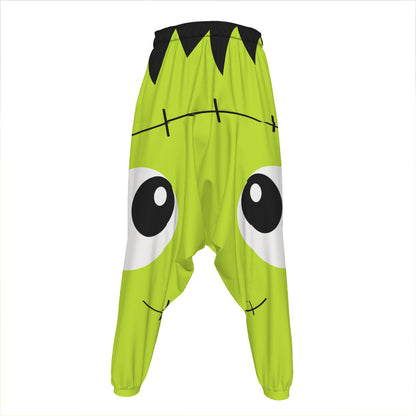 Cute Frankenstein Face Print Hammer Pants