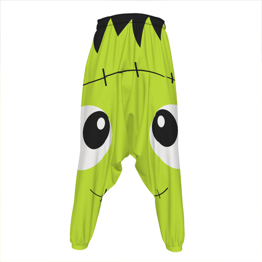 Cute Frankenstein Face Print Hammer Pants