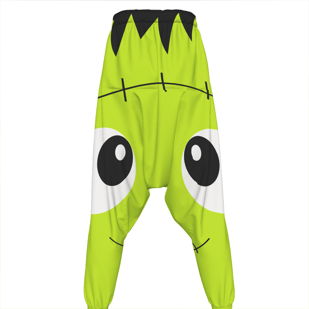 Cute Frankenstein Face Print Hammer Pants