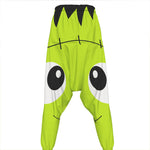 Cute Frankenstein Face Print Hammer Pants