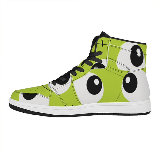 Cute Frankenstein Face Print High Top Leather Sneakers