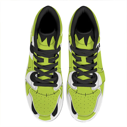 Cute Frankenstein Face Print High Top Leather Sneakers