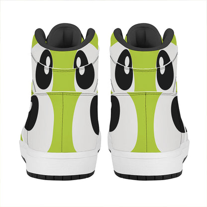 Cute Frankenstein Face Print High Top Leather Sneakers