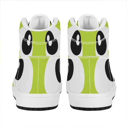 Cute Frankenstein Face Print High Top Leather Sneakers