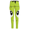 Cute Frankenstein Face Print High-Waisted Pocket Leggings