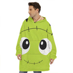 Cute Frankenstein Face Print Hoodie Blanket