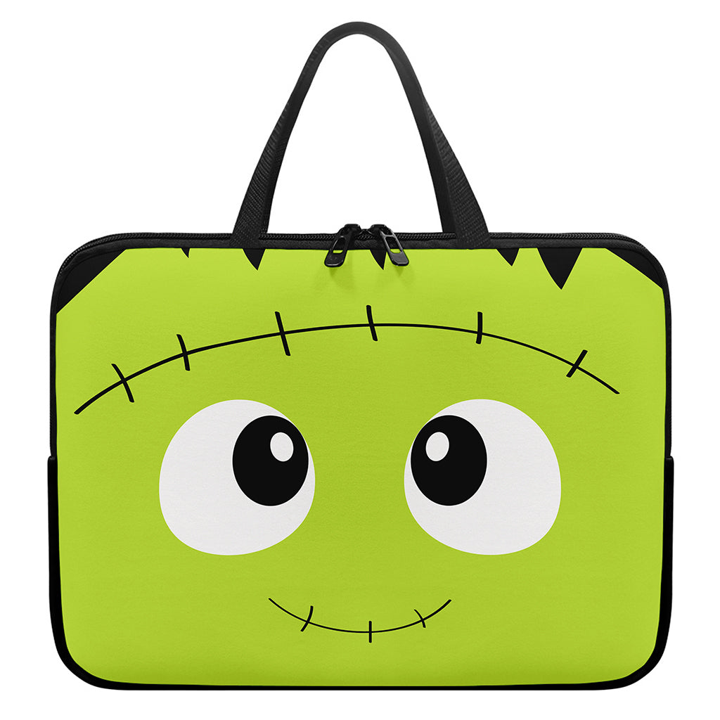 Cute Frankenstein Face Print Laptop Sleeve With Handle